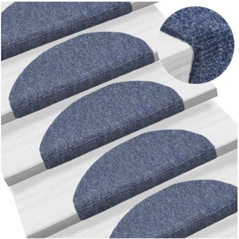 Stufenmatten Selbstklebend 5 Stk. 65x21x4 cm Blau Halbrund Groß vidaXL