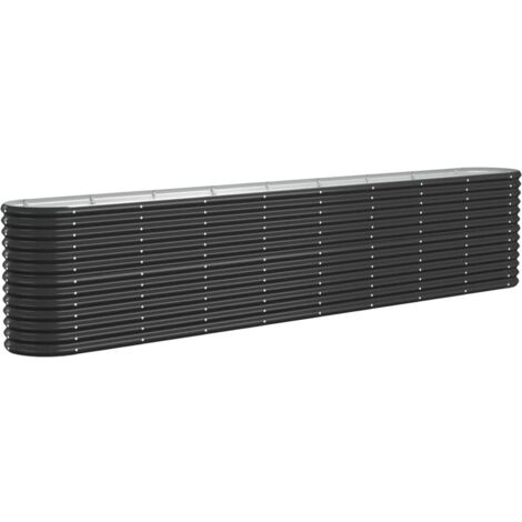 vidaXL Hochbeet Pulverbeschichteter Stahl 332x40x68 cm Anthrazit