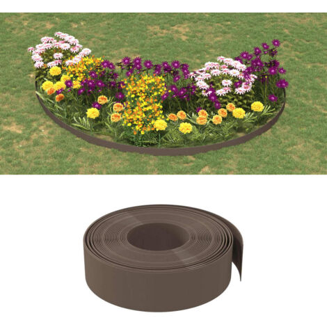 vidaXL Garden Edging Brown 10 m 15 cm Polyethylene