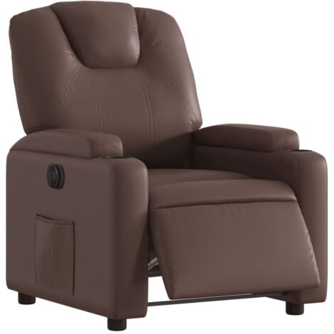 Elektrischer Relaxsessel Braun Kunstleder vidaXL633843