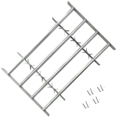 vidaXL Fenstergitter Verstellbar mit 4 Querstäben 700-1050 mm