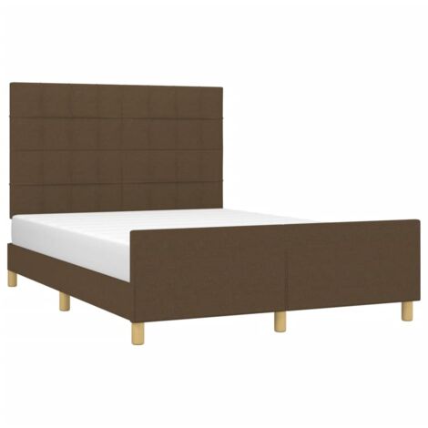 Bettgestell ohne Matratze Dunkelbraun 140x190 cm Stoff vidaXL (1/5)