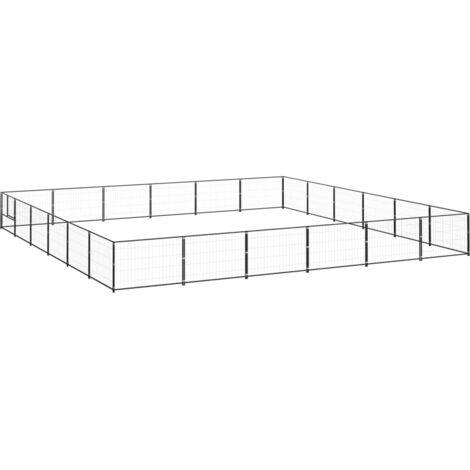 Hundezwinger Schwarz 36 m² Stahl