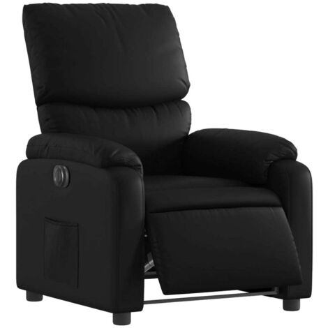 Elektrischer Relaxsessel Schwarz Kunstleder