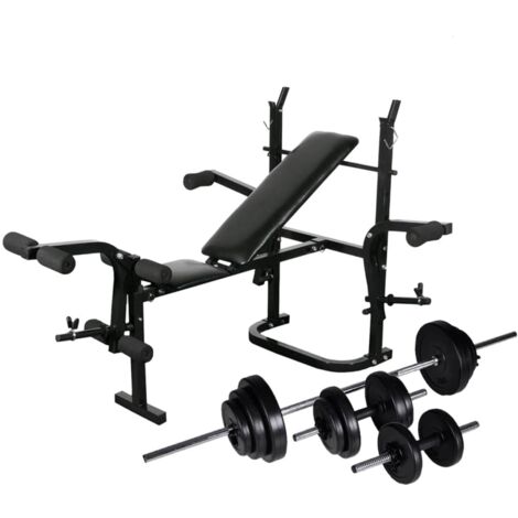 vidaXL Trainingsbank mit Gewichtsständer Hantelset 30,5 kg