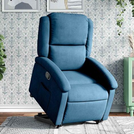 Relaxsessel mit Aufstehhilfe Blau Samt vidaXL486157