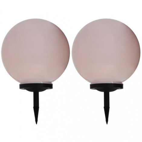 Solarbetriebene LED-Sphärenlampen für den Garten 2 Stk 40 cm RGB