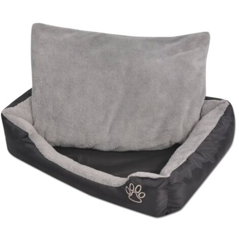 vidaXL Dog Bed with Padded Cushion Size M Black