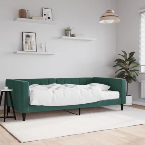 Tagesbett mit Matratze Dunkelgrün 100x200 cm Samt vidaXL