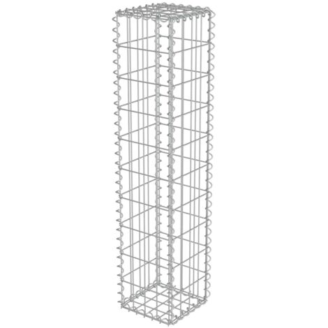 vidaXL Gabion Wall with Covers Galvanised Steel 20x20x100 cm