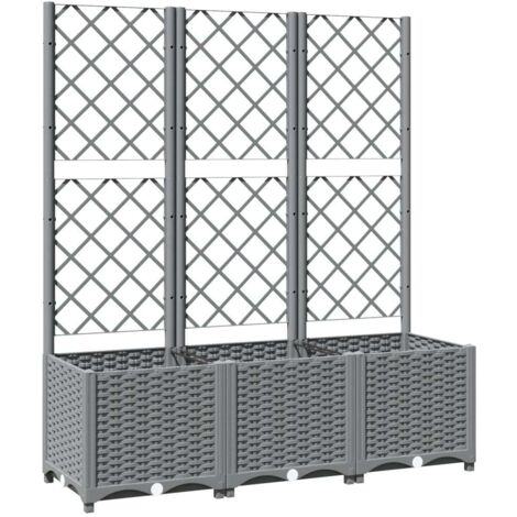 Kasten mit Gitter Grau 120x40x136 cm PP