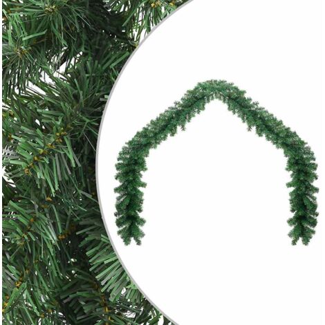 vidaXL Christmas Decorations Green 5 m PVC