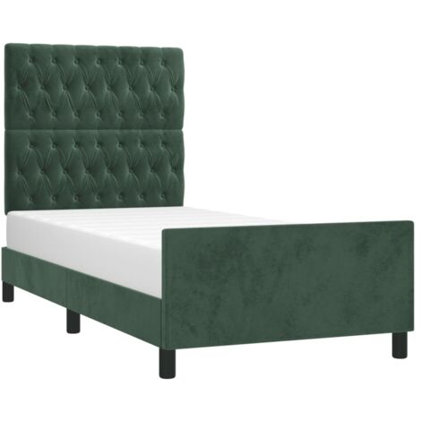 Bettgestell ohne Matratze Dunkelgrün 100x200 cm Samt vidaXL (1/5)