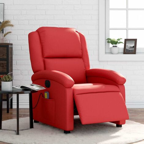 Massagesessel Elektrisch Rot Kunstleder vidaXL150538