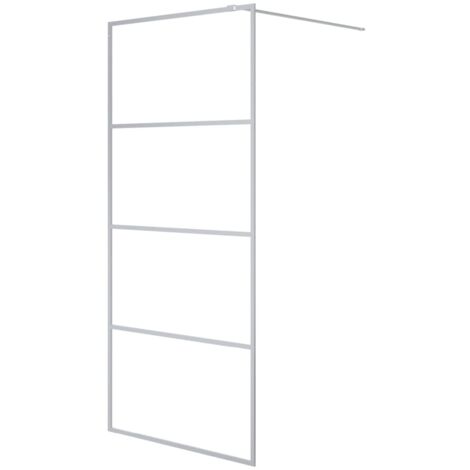 vidaXL Duschwand Silber 90x195 cm Transparentes ESG-Glas