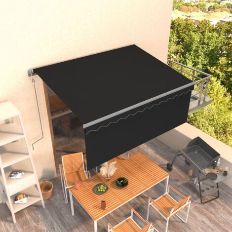 Markise Automatisch Einziehbar mit Volant 3x2,5 m Anthrazit vidaXL (1/5)