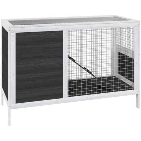 Kaninchenstall Grau 103x44x69,5 cm Massivholz Kiefer vidaXL