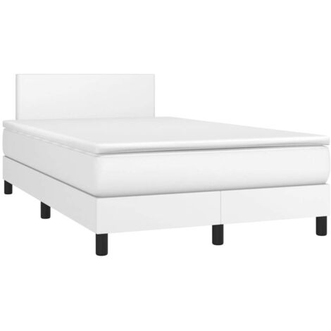 Boxspringbett mit Matratze Weiß 120x200 cm Kunstleder vidaXL
