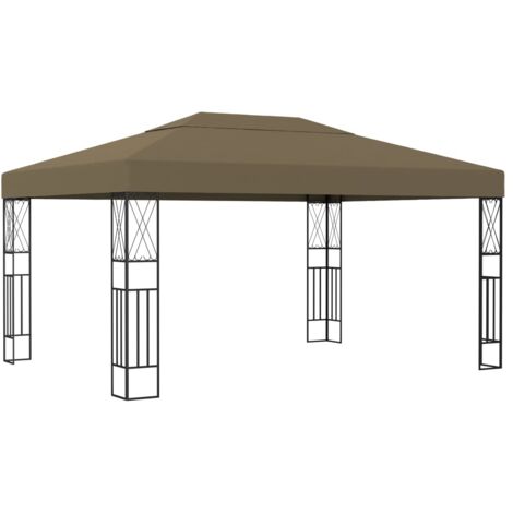 Pavillon 3x4 m Taupe Stoff vidaXL