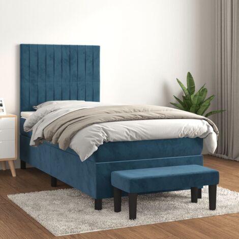 Boxspringbett mit Matratze Dunkelblau 90x190 cm Samt vidaXL (1/5)
