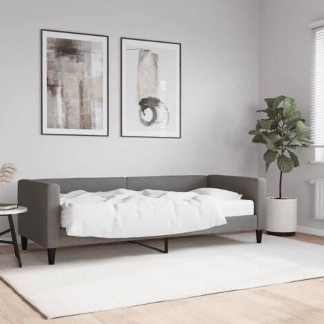 Tagesbett mit Matratze Dunkelgrau 80x200 cm Stoff vidaXL