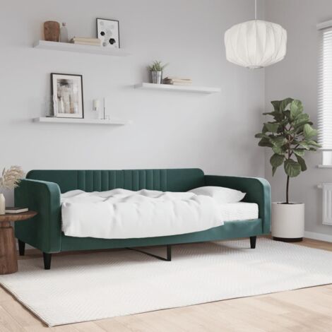 Tagesbett mit Matratze Dunkelgrün 100x200 cm Samt vidaXL