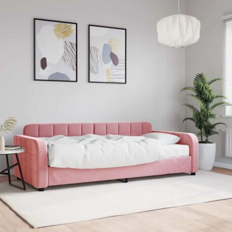 Tagesbett mit Matratze Rosa 90x200 cm Samt vidaXL279191