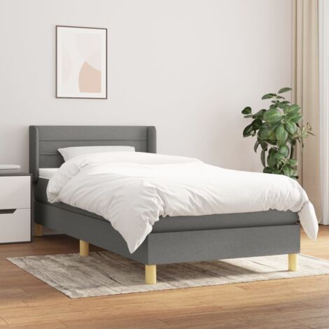 Boxspringbett mit Matratze Dunkelgrau 80x200 cm Stoff vidaXL (1/5)