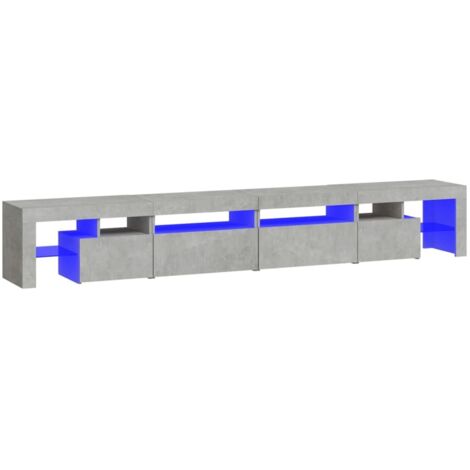 TV-Schrank mit LED-Leuchten Betongrau 260x36,5x40 cm vidaXL