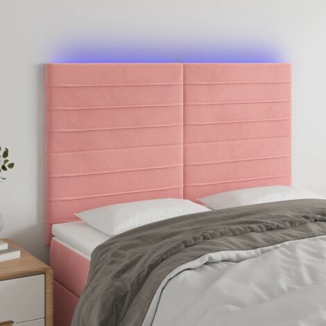 LED Kopfteil Rosa 144x5x118/128 cm Samt vidaXL (1/5)