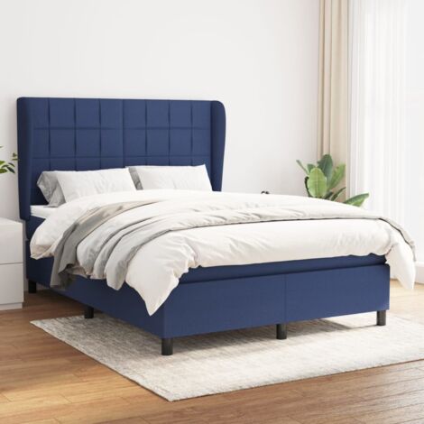 Boxspringbett mit Matratze Blau 140x200 cm Stoff vidaXL (1/5)