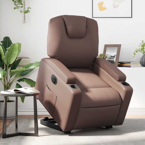 Relaxsessel mit Aufstehhilfe Elektrisch Braun Kunstleder vidaXL