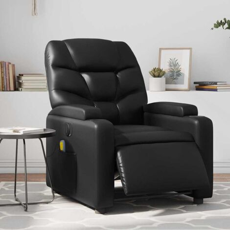 vidaXL Elektrischer Massage-Sessel, neigbar, schwarz, Kunstleder (1/5)