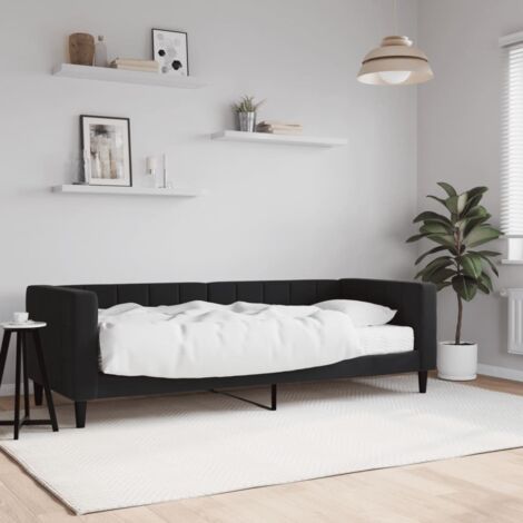 vidaXL Tagesbett mit Matratze schwarz 80x200 cm Velours