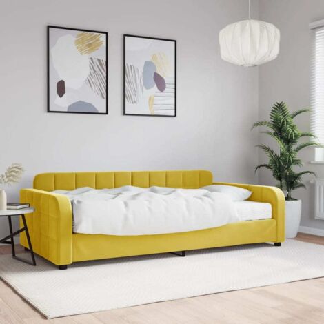 Tagesbett mit Matratze Gelb 100x200 cm Samt vidaXL