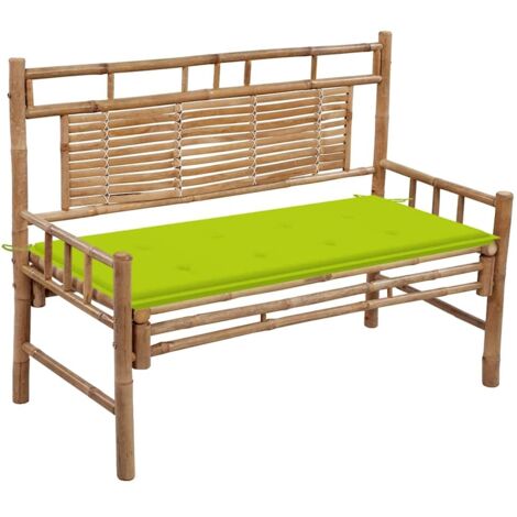 vidaXL Gartenbank mit Kissen 120 cm Bambus