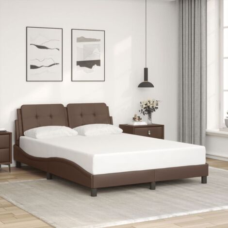 Bettgestell mit Kopfteil Braun 120x200 cm Kunstleder vidaXL273582 (1/5)
