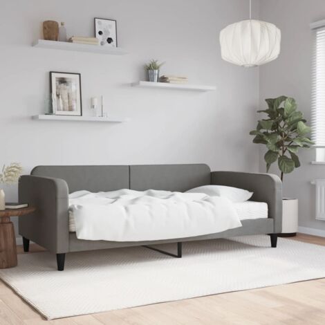 Tagesbett mit Matratze Dunkelgrau 100x200 cm Stoff vidaXL