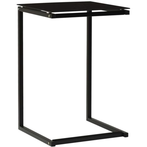 vidaXL Beistelltisch Schwarz 40x40x60 cm Sicherheitsglas