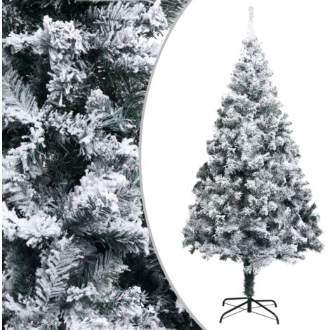 Künstlicher Weihnachtsbaum mit Schnee Grün 210 cm PVC vidaXL