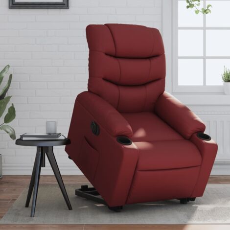 Relaxsessel mit Aufstehhilfe Elektrisch Weinrot Kunstleder vidaXL