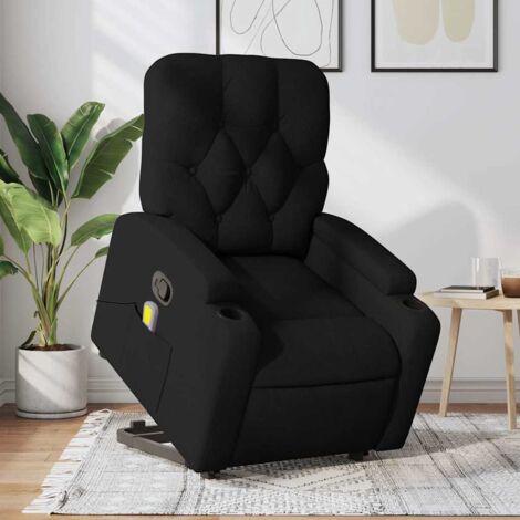 Massage-Sessel neigbar Schwarz Stoff