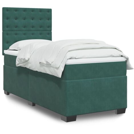 Boxspringbett mit Matratze Dunkelgrün 100x200 cm Samt vidaXL