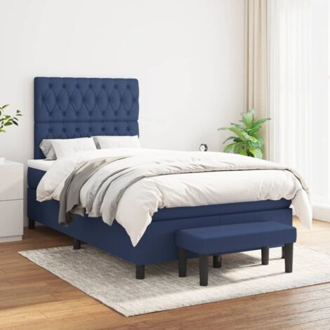 Boxspringbett mit Matratze Blau 120x200 cm Stoff vidaXL (1/5)
