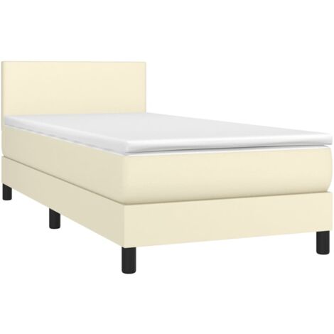 Boxspringbett mit Matratze Creme 80x200 cm Kunstleder vidaXL