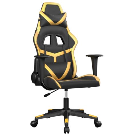 Gaming-Stuhl Schwarz und Golden Kunstleder vidaXL91101