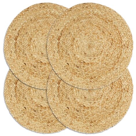4er-Set Tischuntersetzer Natur 38 cm Rund Jute
