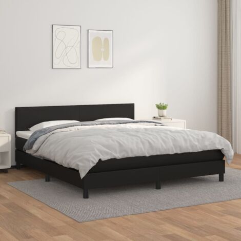 Lattenrost-Bett mit Matratze Schwarz 160x200 cm