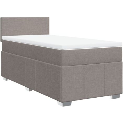 Boxspringbett mit Matratze Taupe 80x200 cm Stoff vidaXL