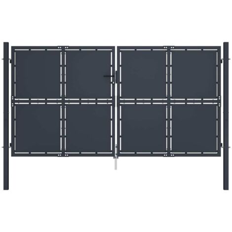vidaXL Gartentor Stahl 300 x 150 cm Anthrazit